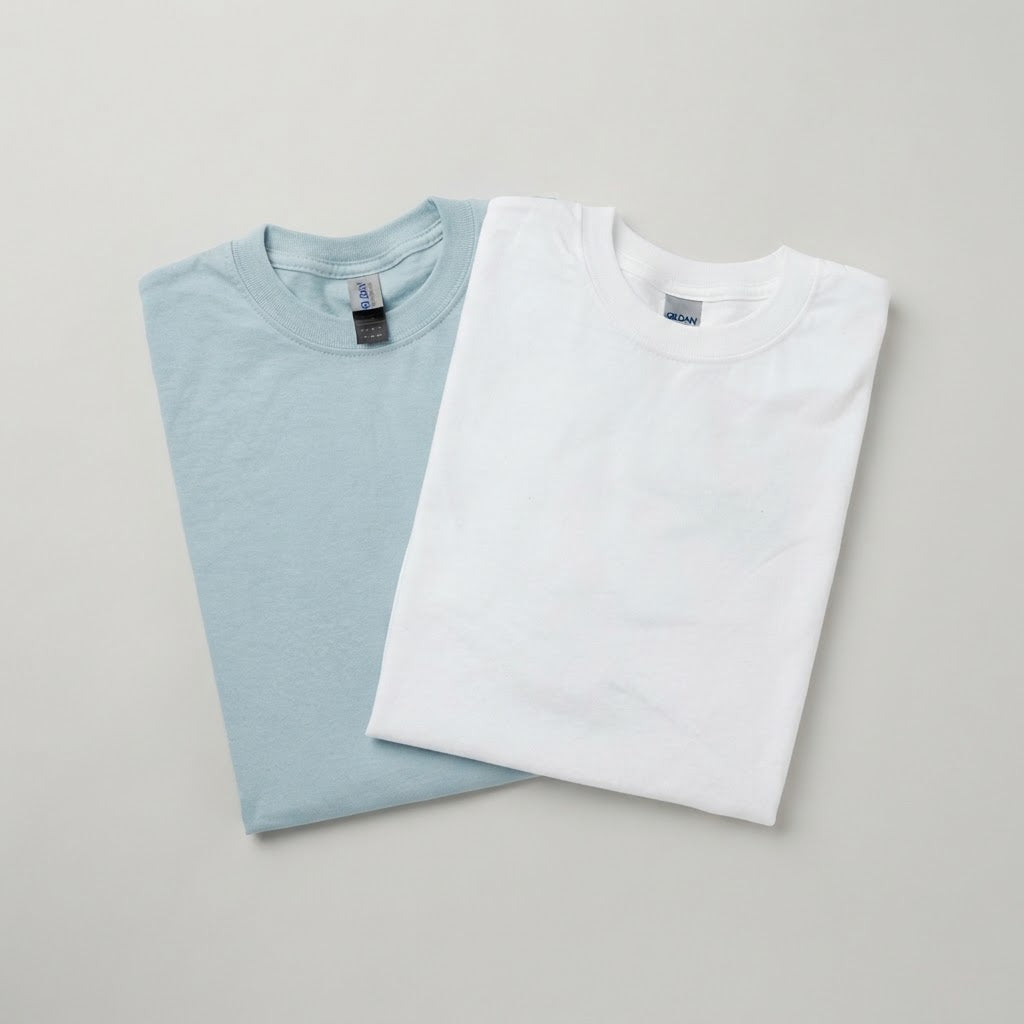 2er-Pack T-Shirt (Weiß, Hellblau)
